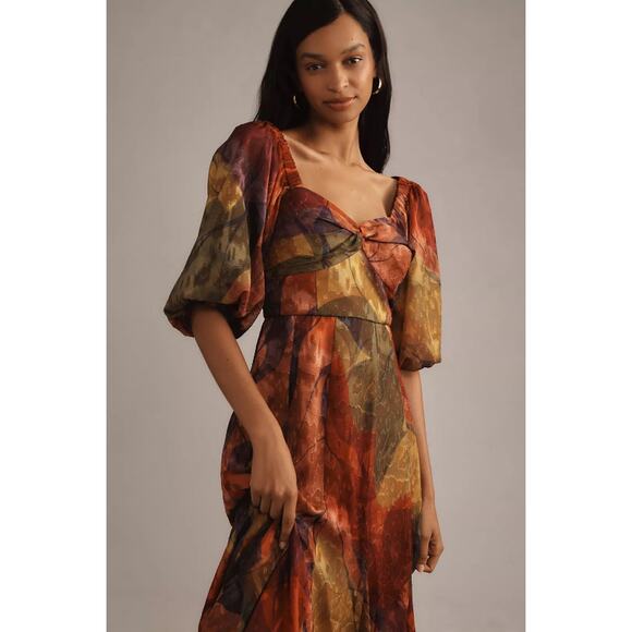 Anthropologie Hutch Twist Front Multicolor Midi Dress - Picture 2 of 8